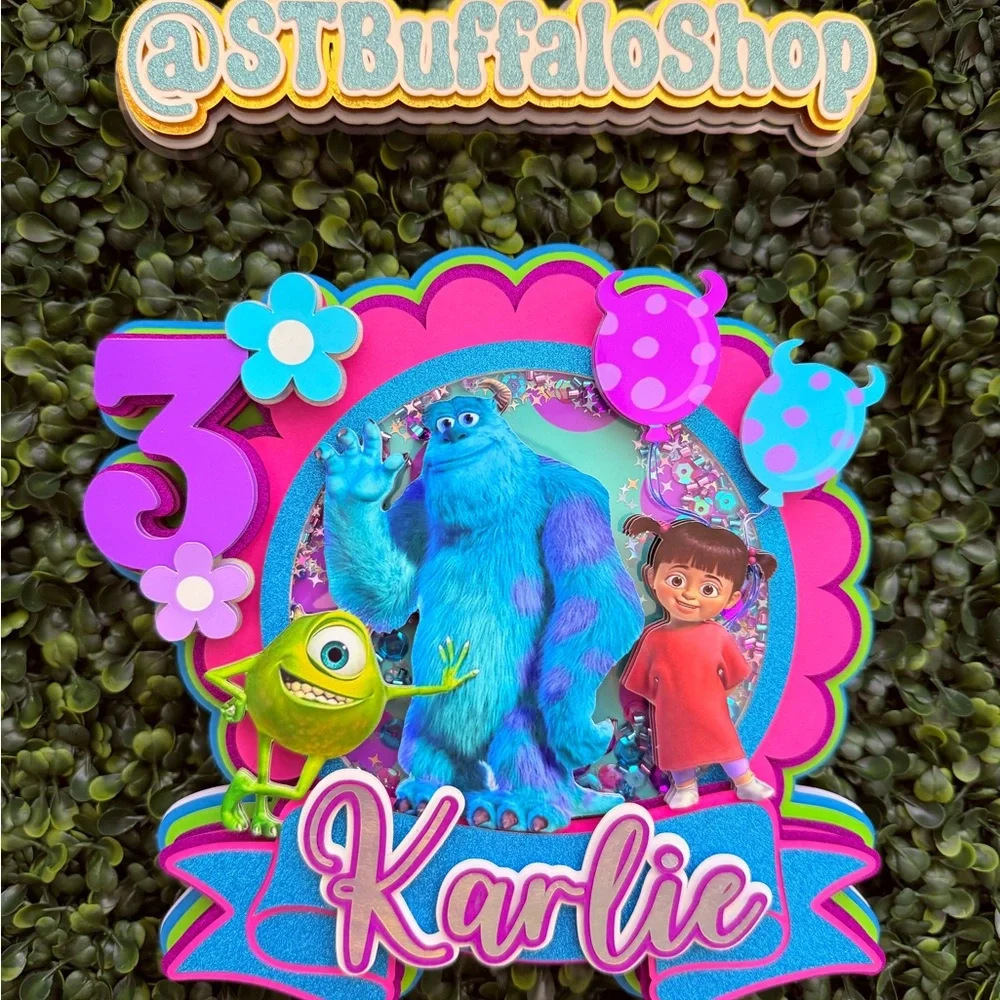 Personalized Monsters Inc. Birthday Cake Topper - MADE TO ORDER